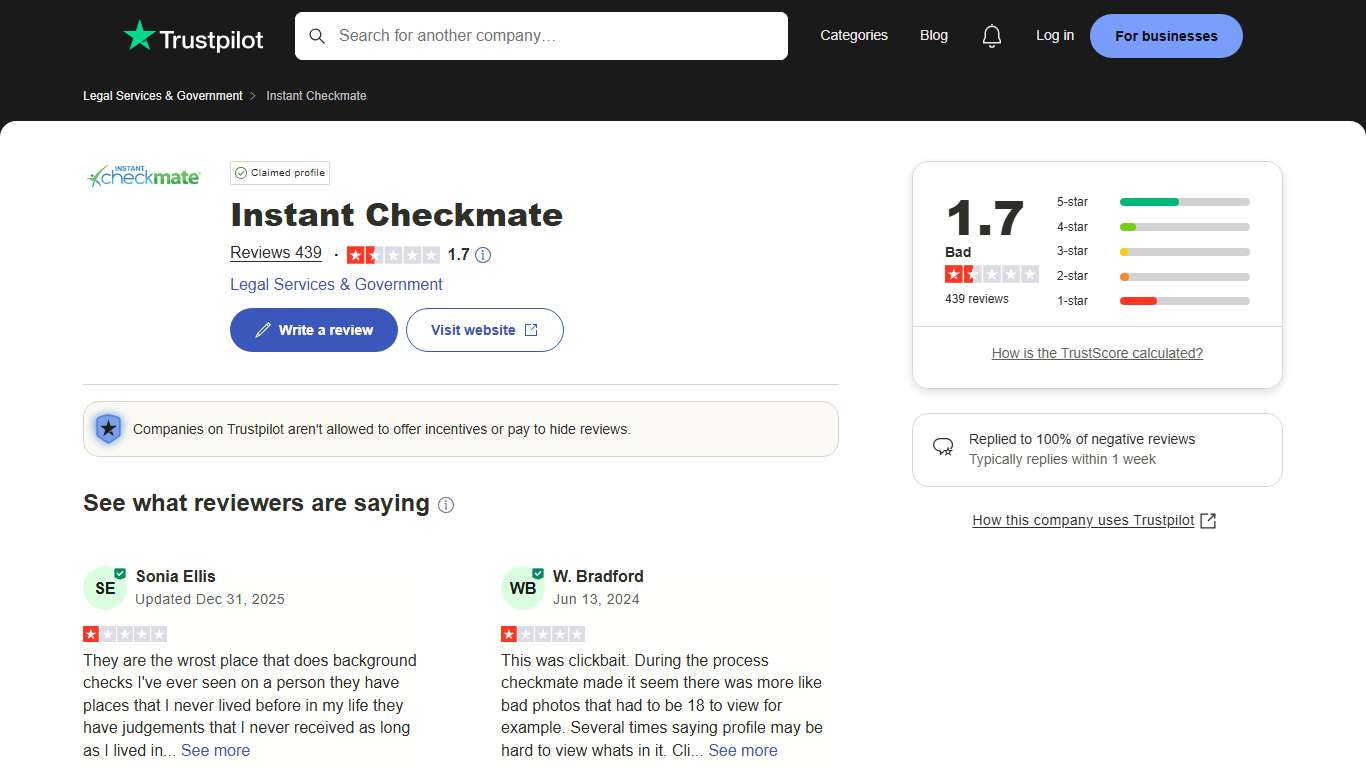 Instant Checkmate Reviews | Read Customer Service Reviews of instantcheckmate.com | 3 of 22